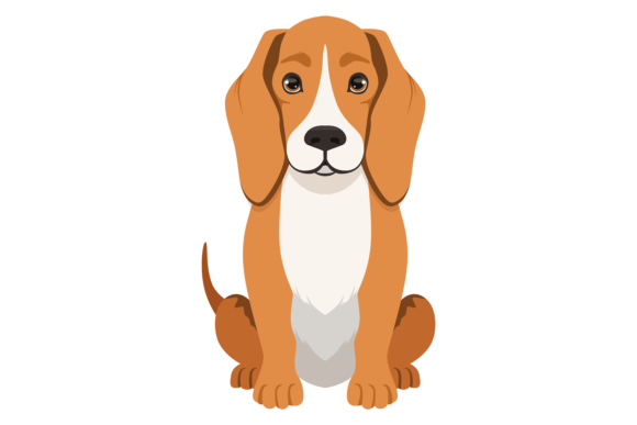 Beagle Icon: Hunting Dog Cartoon Pet Design