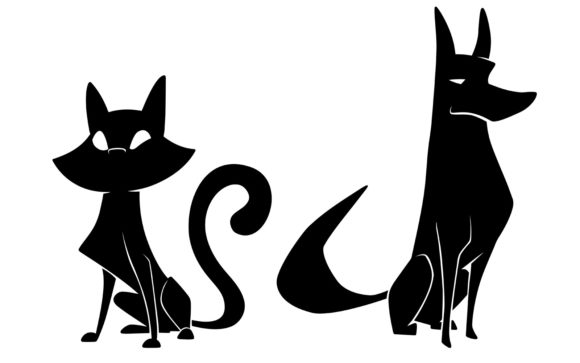 Cat and Dog Silhouettes