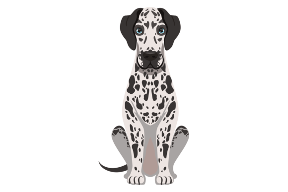 Dalmatian Icon. Funny Dog Sitting. Domes
