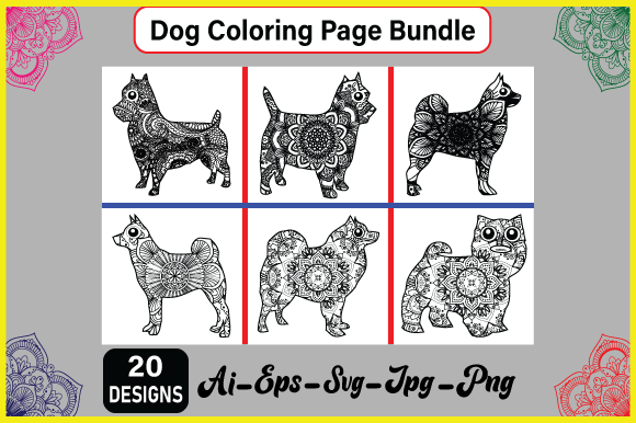 Dog Coloring Page Bundle Reviewed for Real Embroidery Use
