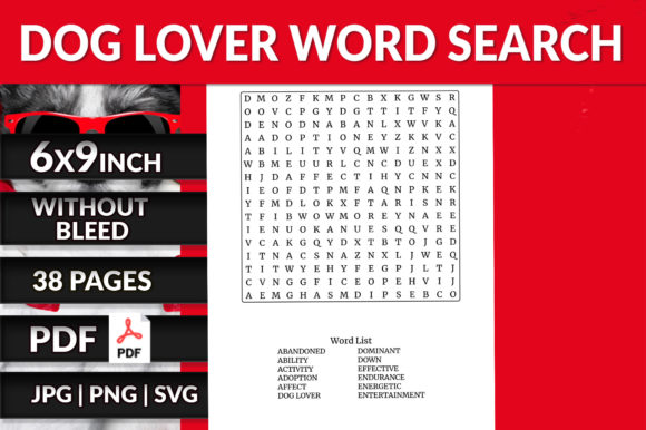 Dog Lover Word Search KDP Interior: Embroidery Review