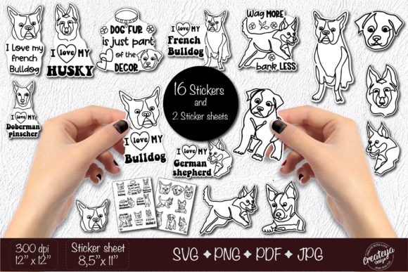 Dog Sticker and Dog Head Stickers: Embroidery Review