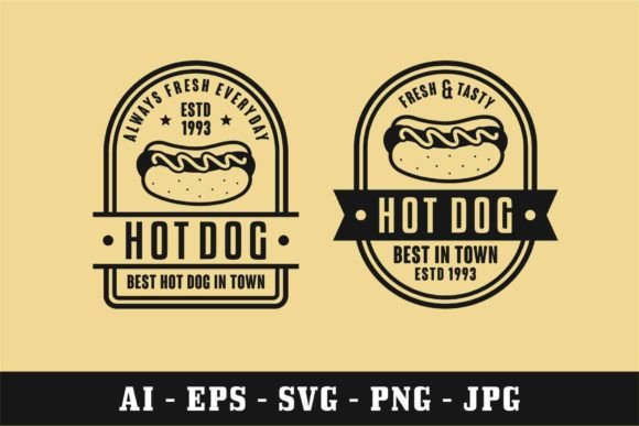 Hot Dog Vector Design Vintage Logo Review